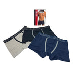 BOXER UOMO in Cotone Elasticizzato – Confezione 3 pz (Nero, Grigio, Blu)
