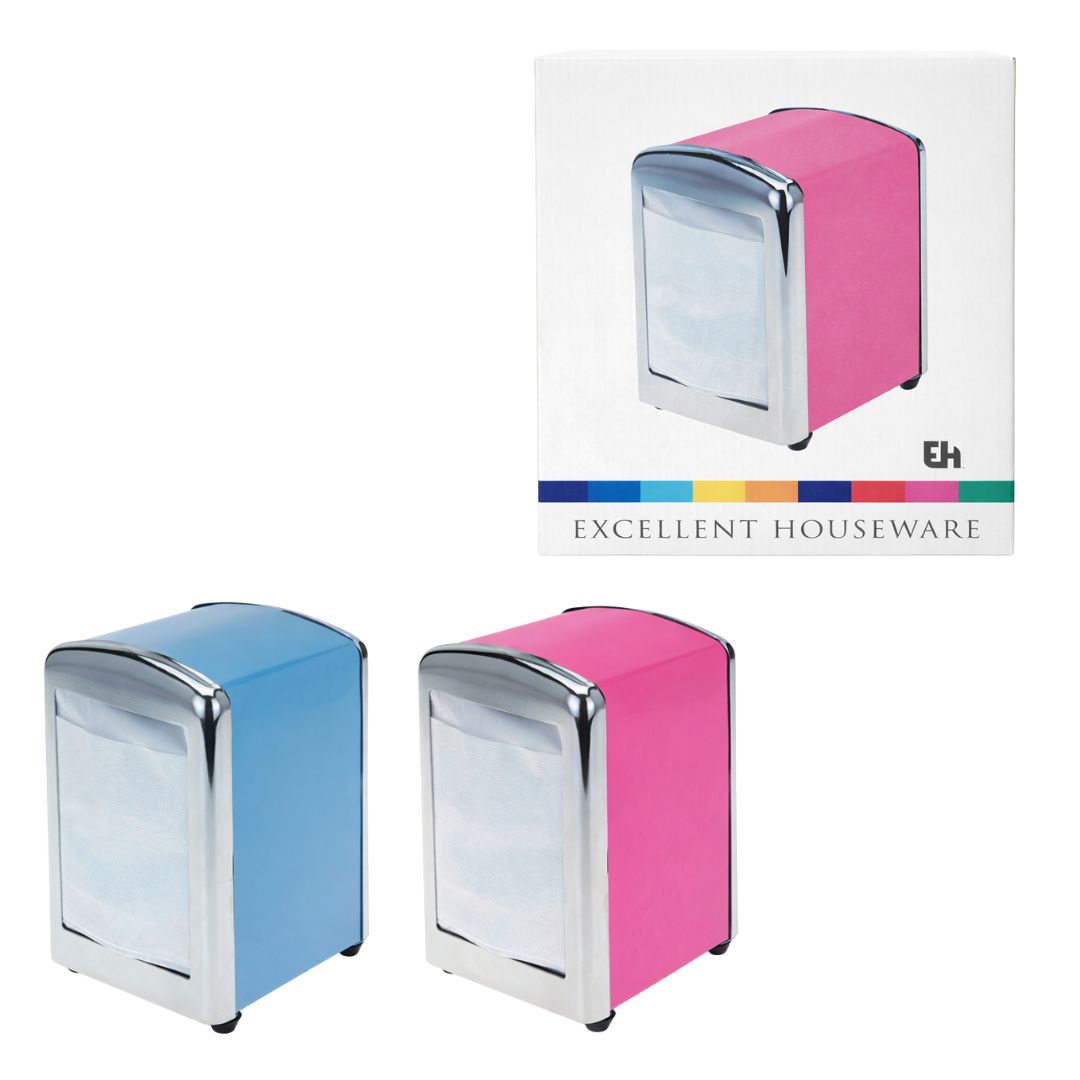 EXCELLENT HOUSEWARE – Porta tovaglioli da tavolo design retrò azzurro