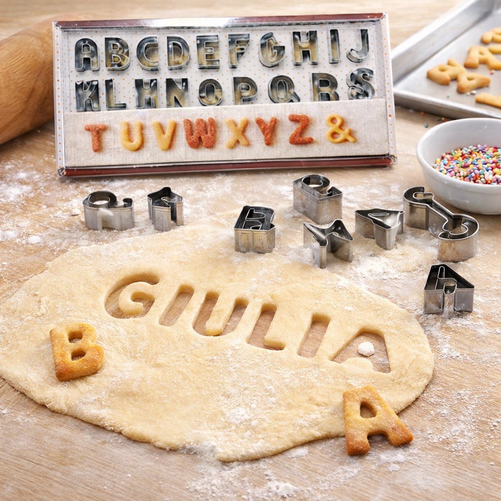 SET FORMINE LETTERE per Biscotti - Alfabeto A-Z in metallo