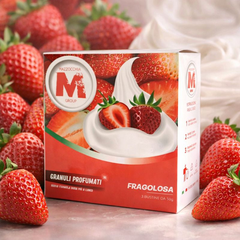 GRANULI PROFUMATI FRAGOLOSA per Aspirapolveri con Sacchetto - 3 Bustine da 50g