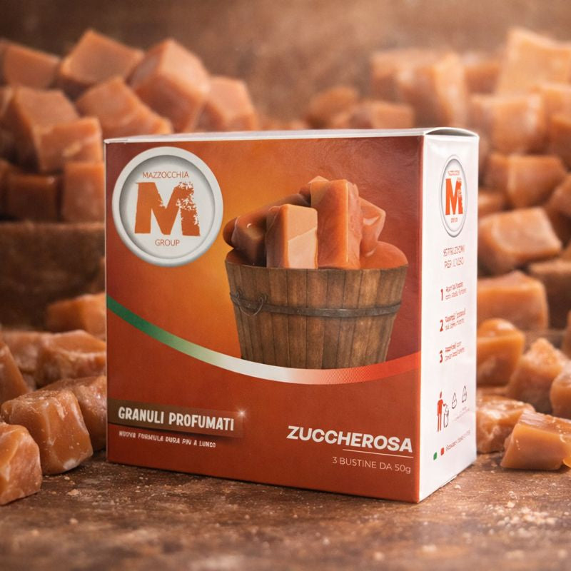 GRANULI PROFUMATI ZUCCHEROSA per Aspirapolveri con Sacchetto - 3 Bustine da 50g