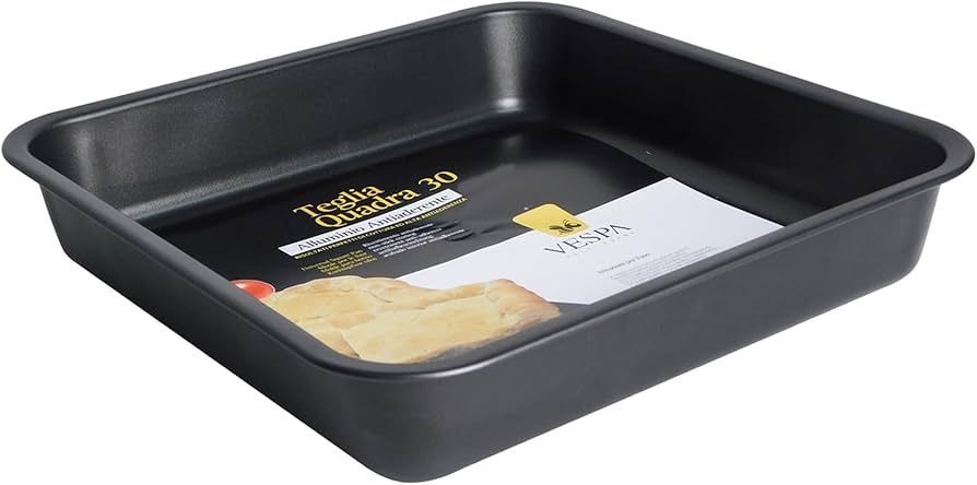 TEGLIA QUADRA VESPA 30x30x5,5H. Antiaderente e 100% alluminio