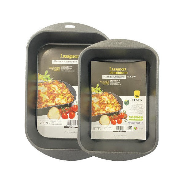 TEGLIA LASAGNERA SFORNATUTTO VESPA 28x19x6H. Antiaderente e 100% Alluminio.