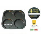 4 TEGLIA VESPA PER FOCACCE 14x2H. Antiaderente e 99,5% Alluminio.