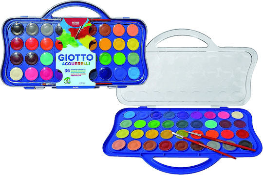 Giotto Acquerelli 36 Colori con Pennelli – Set completo per disegno e pittura