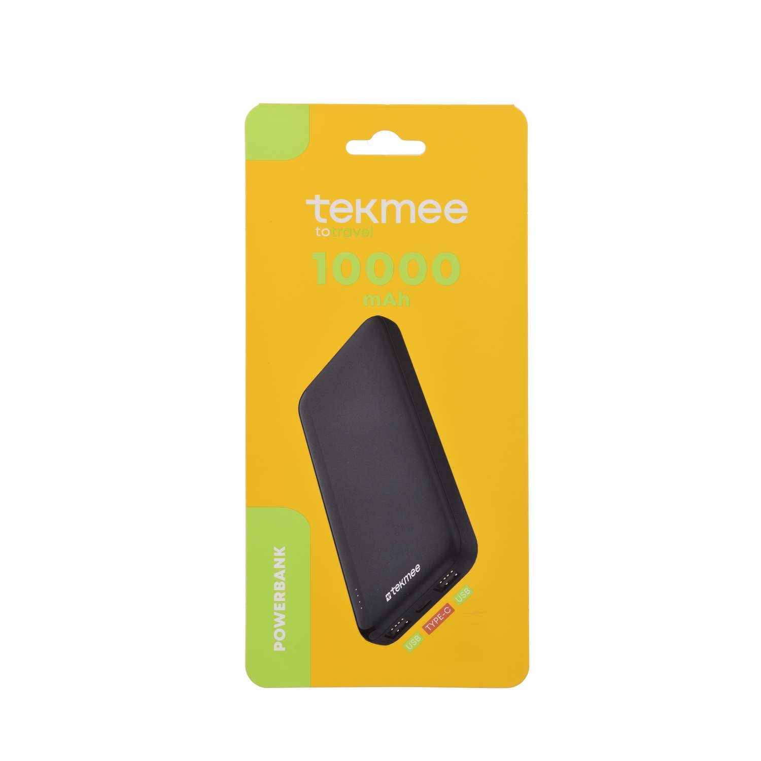 Power Bank Portatile 10000mAh Tekmee – Caricatore Universale USB + Type-C con 3 Porte, Compatto e Veloce