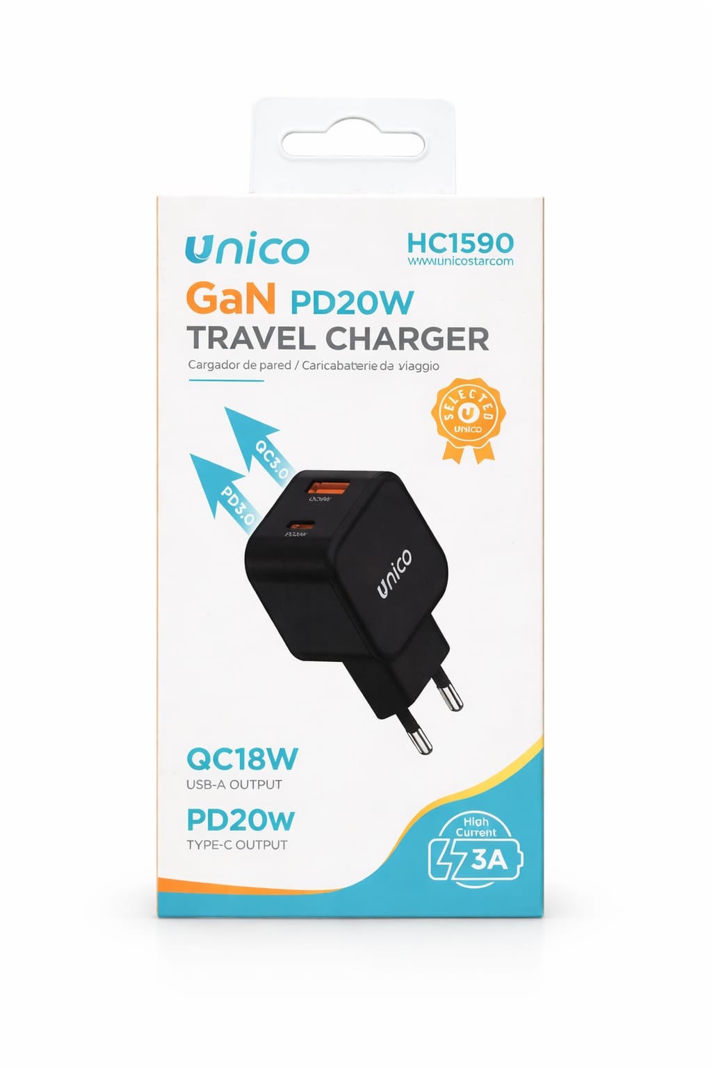 Cavo di Ricarica UNICO USB-C a USB-C Fast Charge – Cavo Dati e Ricarica per Smartphone e Tablet