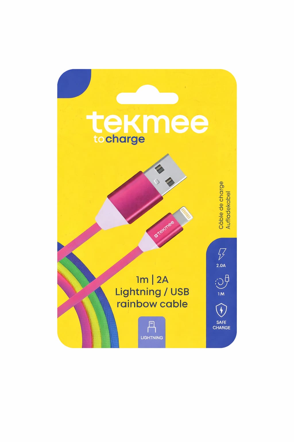 Cavo di Ricarica USB-A a Lightning Tekmee Rainbow 1m – Cavo Luminoso Arcobaleno per iPhone e iPad 2A