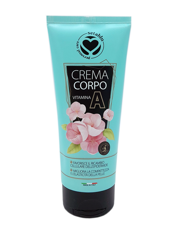 SetaBlu Crema Corpo Vitamina A 200 ml – Crema Idratante Nutriente per Pelle Morbida