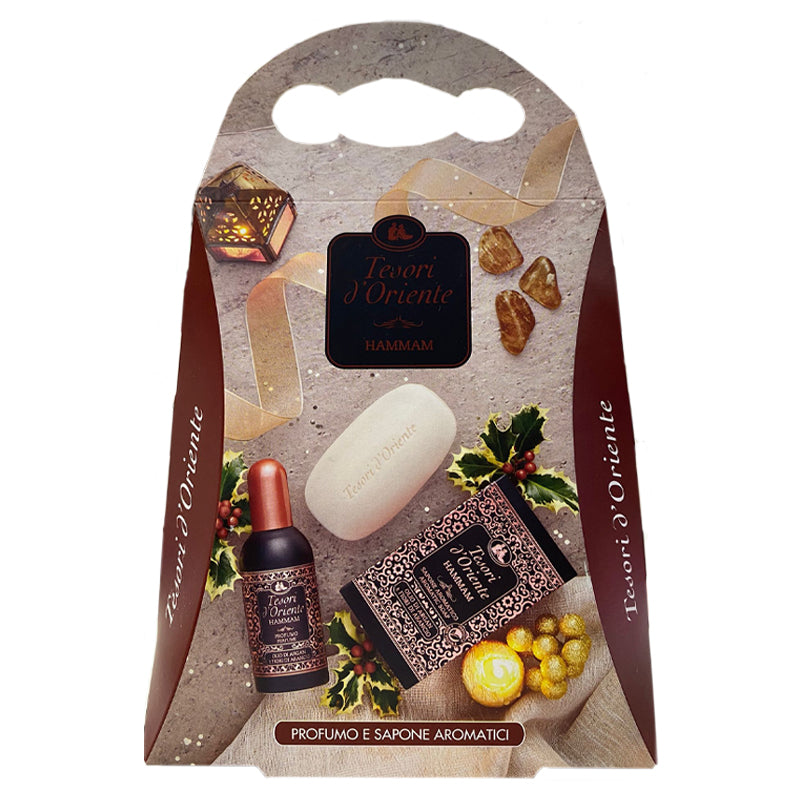 Tesori d’Oriente Cofanetto Hammam – Profumo Aromatico 100 ml + Sapone Solido 150 g con Olio di Argan