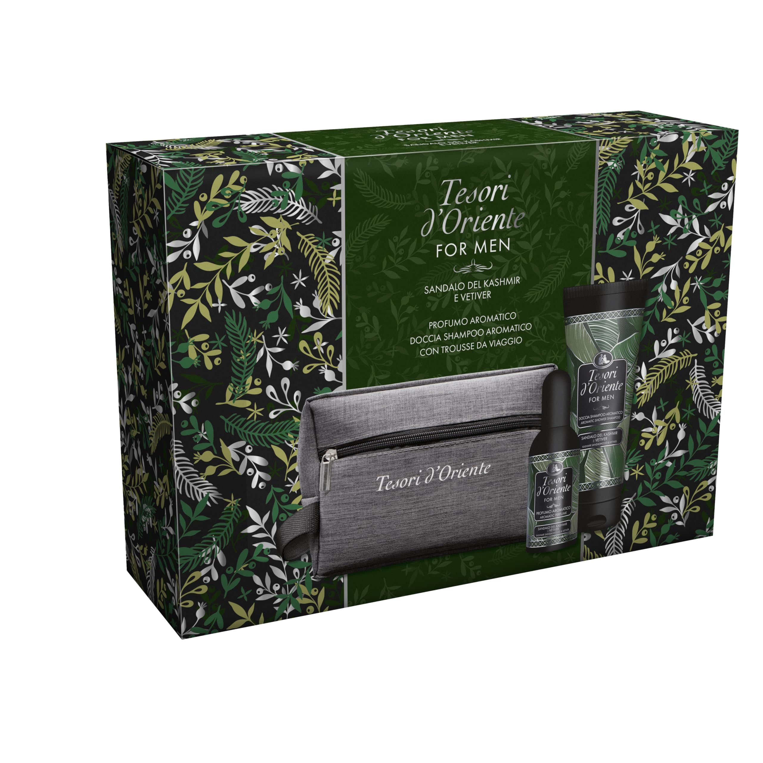 Set Regalo Uomo Tesori d’Oriente Sandalo del Kashmir – Profumo Aromatico + Doccia Shampoo con Pochette