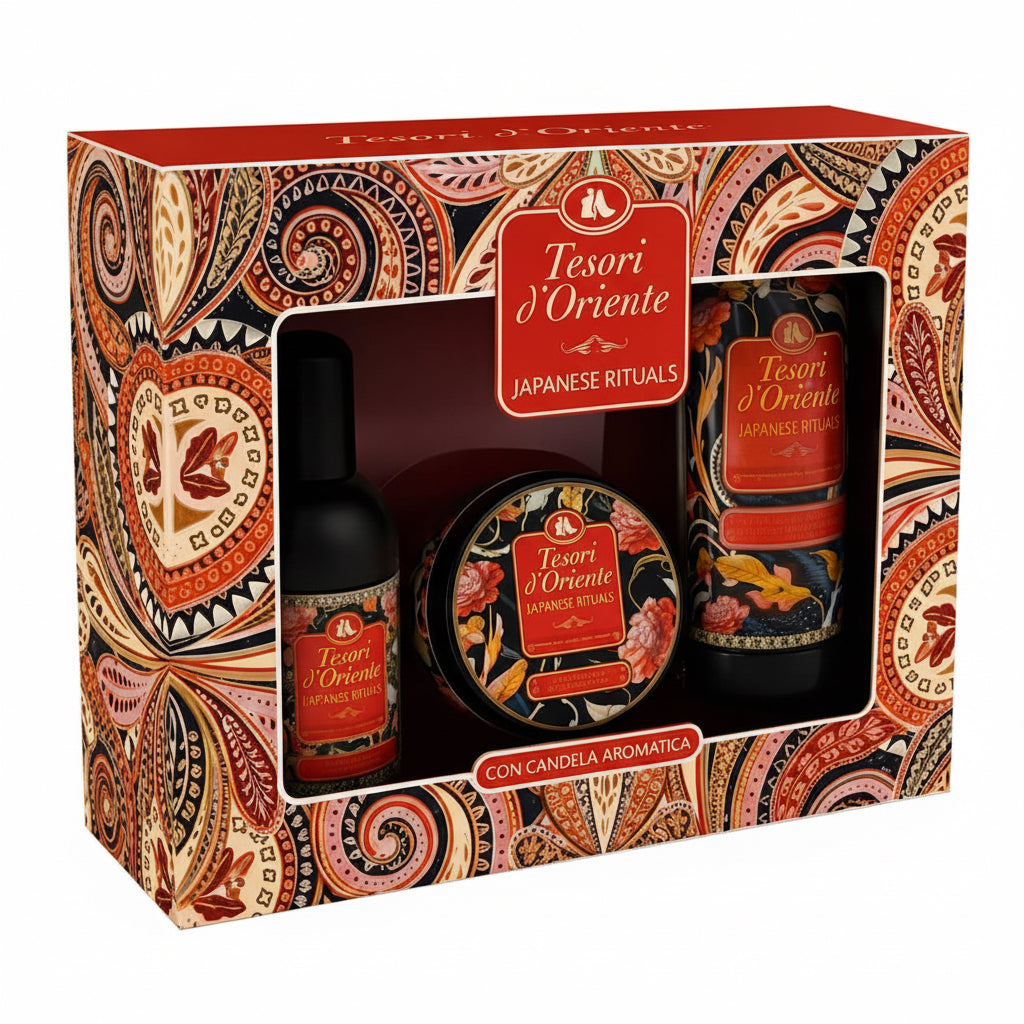 Set Regalo Profumo, Doccia Crema e Candela “Japanese Rituals” – Tesori d’Oriente