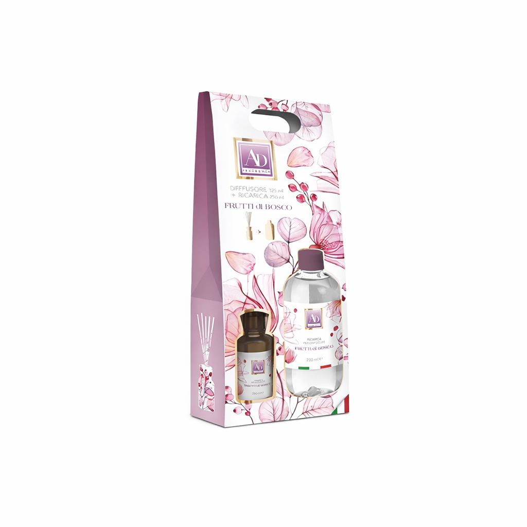 Diffusore Ambiente Frutti di Bosco 125 ml + Ricarica 250 ml – AD Fragrance