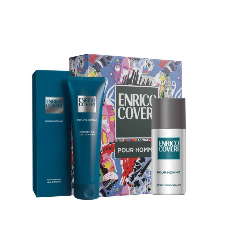 Enrico Coveri Pour Homme Set Uomo – Shower Gel 300 ml + Deodorante Spray 150 ml