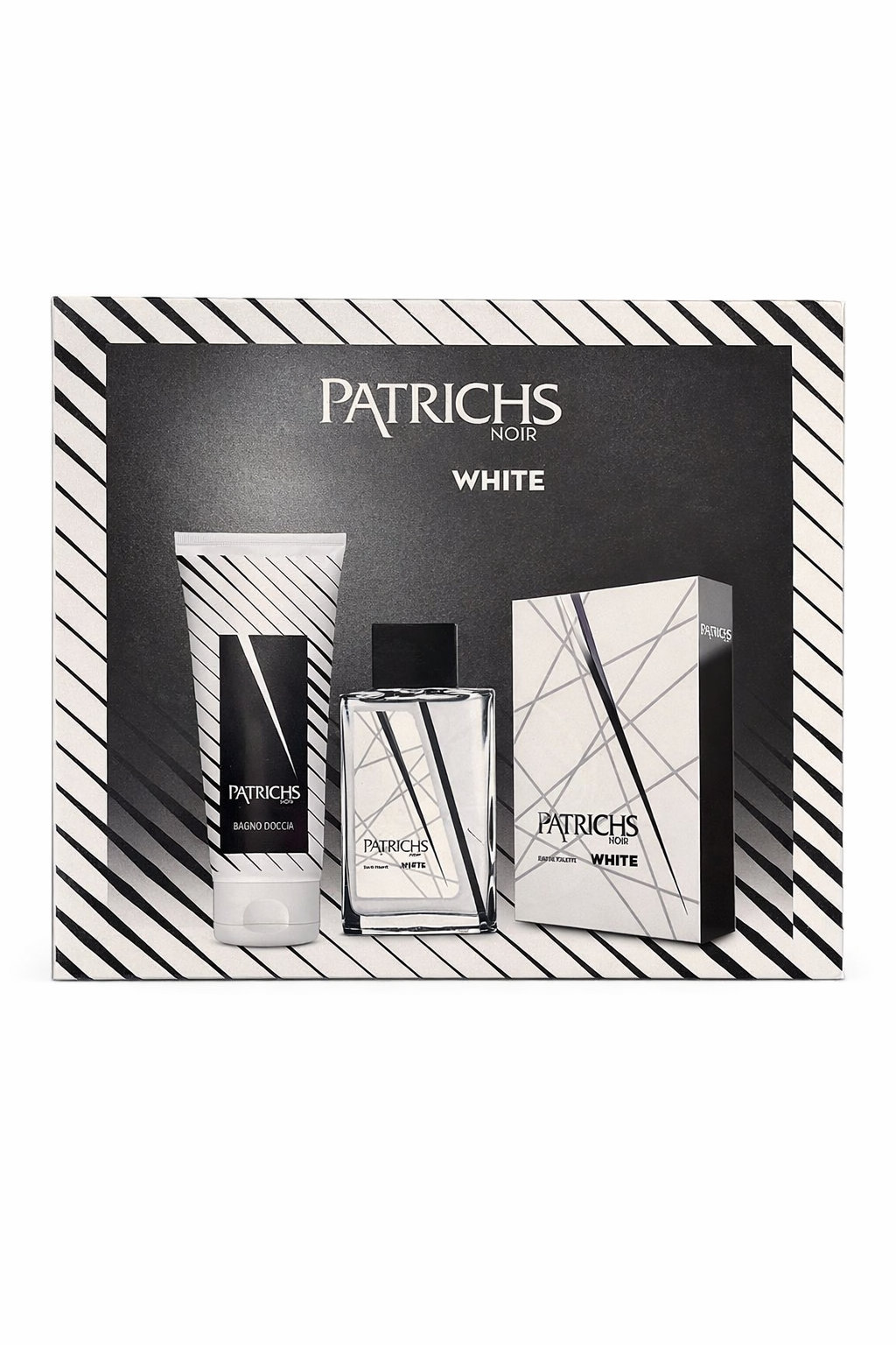 Set Profumo PATRICHS Noir White Uomo – Eau de Toilette + Bagno Doccia