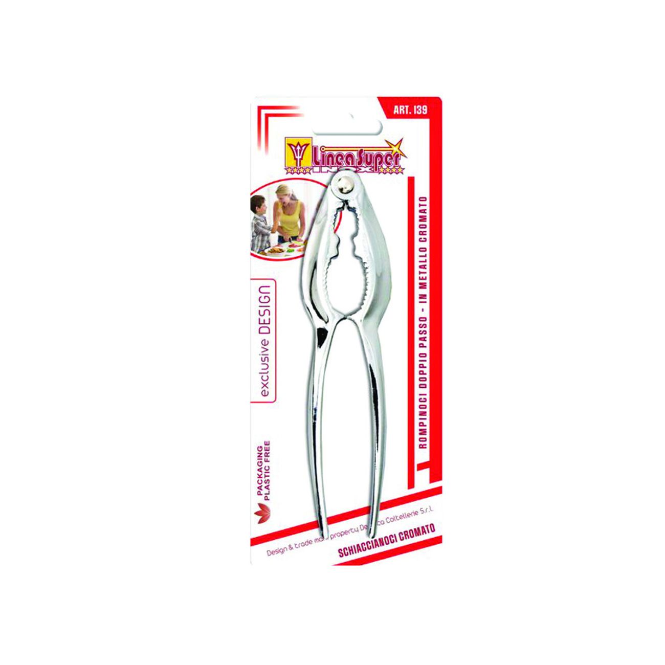 Schiaccianoci Professionale in Metallo Cromato – Doppio Passo, Design Ergonomico