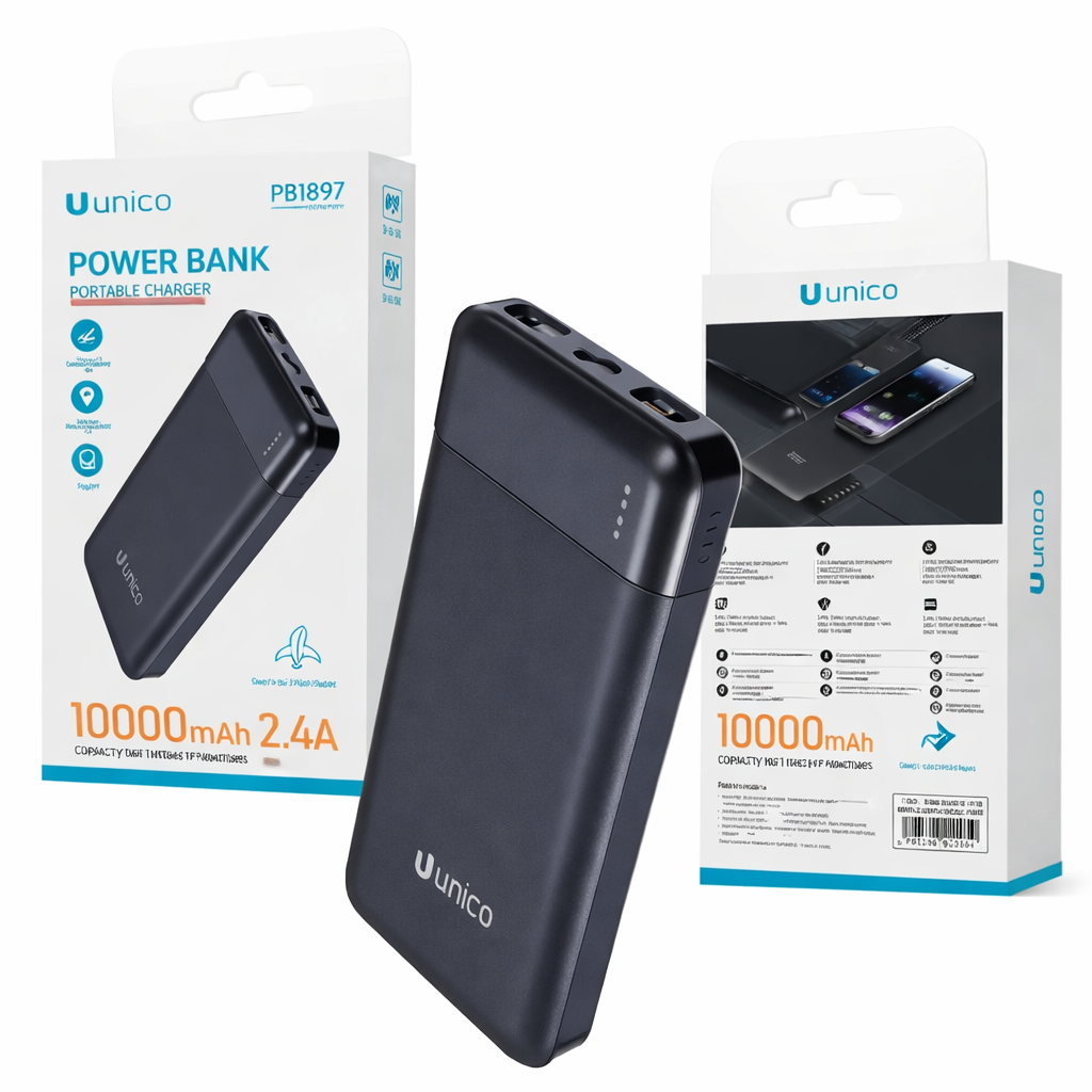 Power Bank Unico PB1756 10000 mAh – Ricarica Rapida 10.5W Portatile