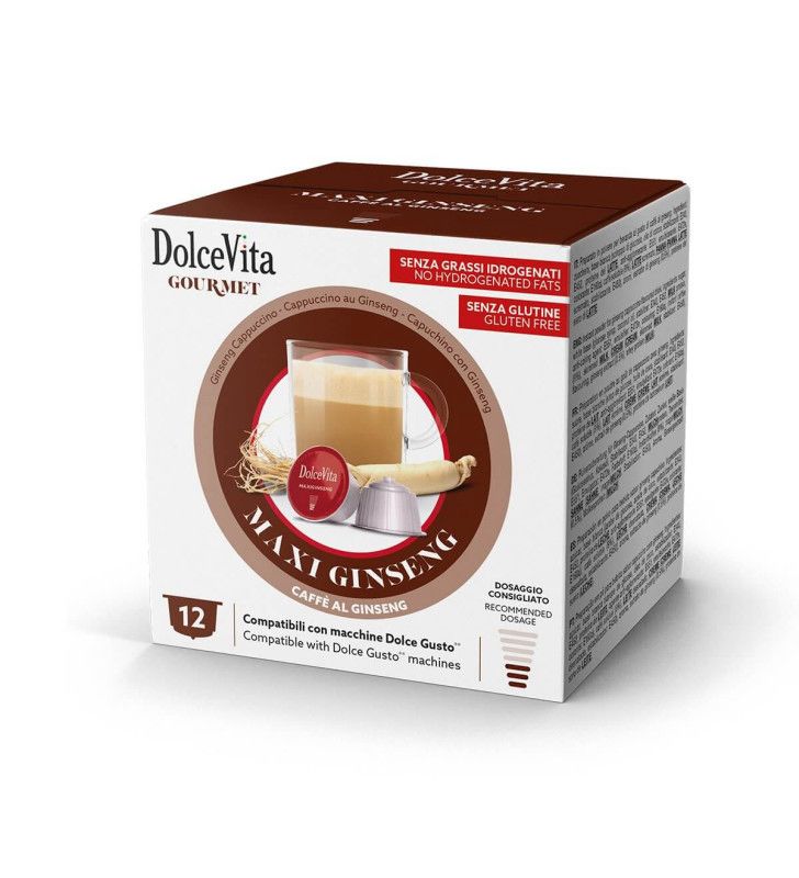 Capsule Caffè al Ginseng DolceVita Gourmet compatibili Dolce Gusto – 12 capsule – Senza glutine