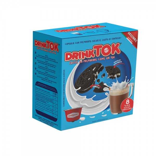 DrinkTOK Capsule Bevanda Biscotto Vaniglia e Cioccolato – 8 Capsule Compatibili Sistema Dolce Gusto