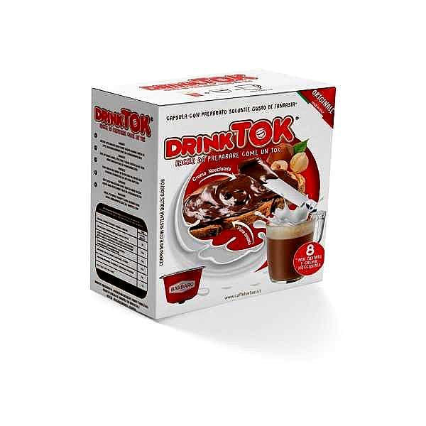 DrinkTok Pan Tostato & Crema Nocciolata – Capsule compatibili Dolce Gusto (8 capsule, bevanda gusto pane e nocciola)
