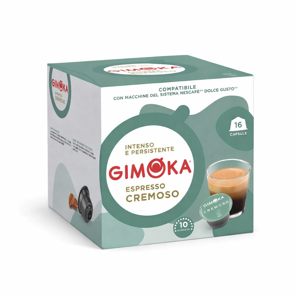 Capsule Caffè Gimoka Espresso Cremoso Compatibili Dolce Gusto – 16 Capsule, Intensità 10