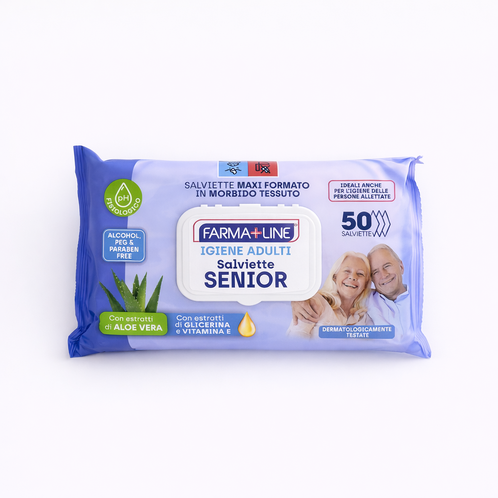 Salviette Igiene Adulti Maxi Formato – Delicate, Dermatologicamente Testate con Aloe Vera e Glicerina