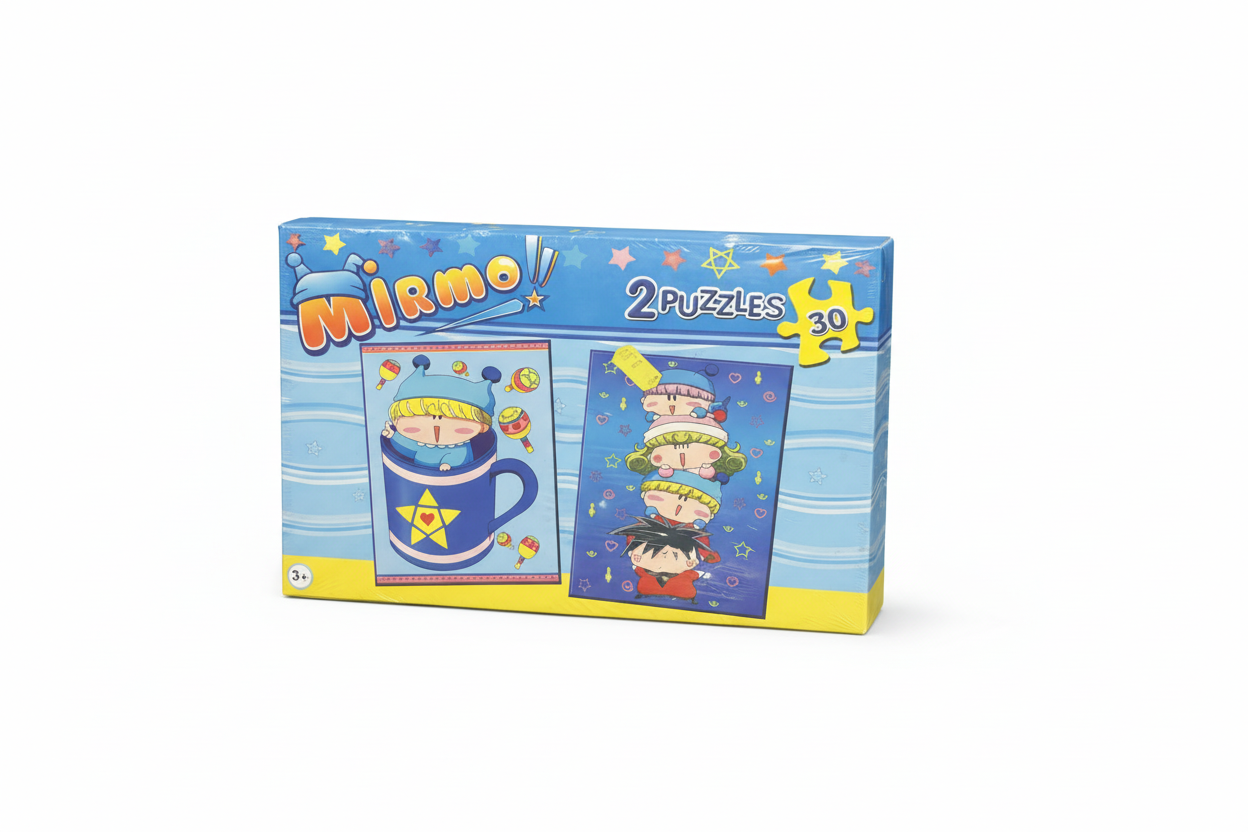 Puzzle bambini “MIRMO” – Set 2 Puzzle da 50 pezzi – Giochi educativi 3+ anni, design colorato e kawaii
