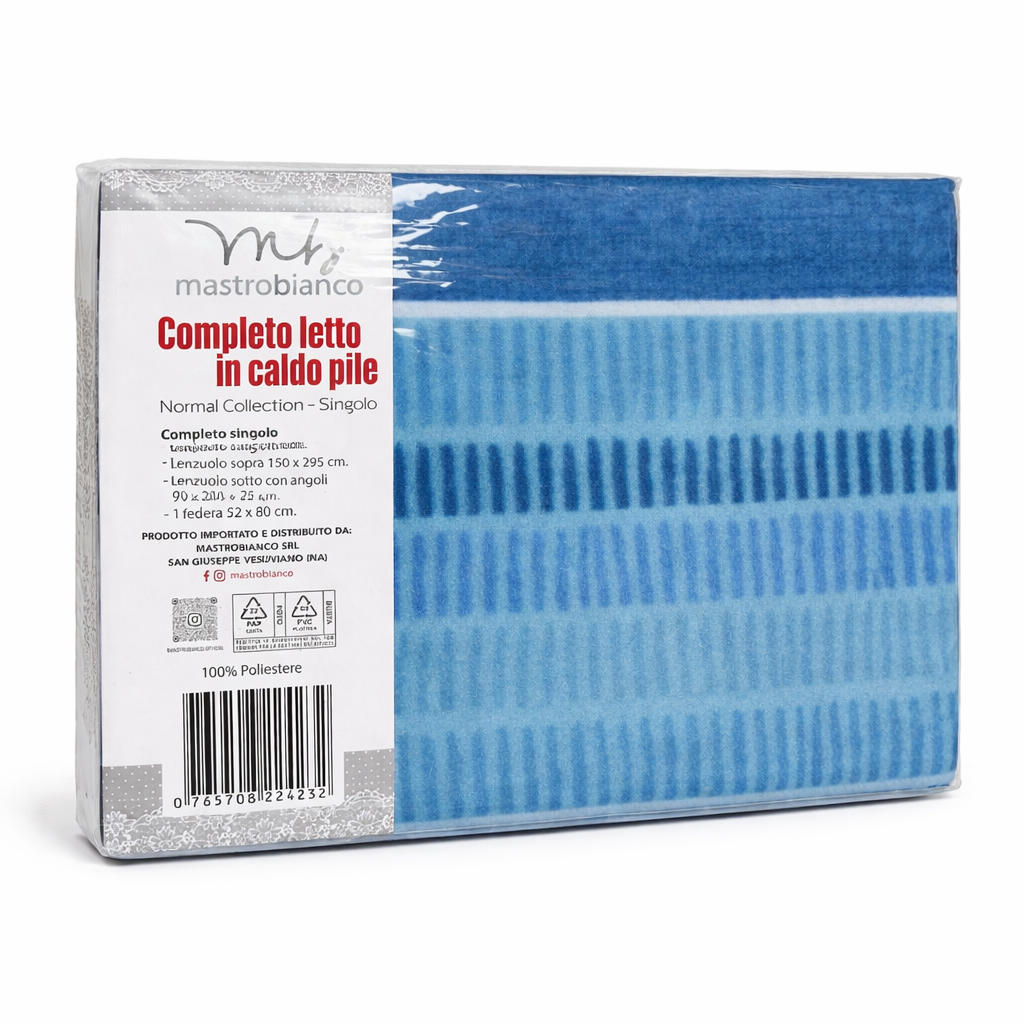 Completo Letto Singolo in Caldo Pile Mastrobianco – Morbido, Caldo e Confortevole