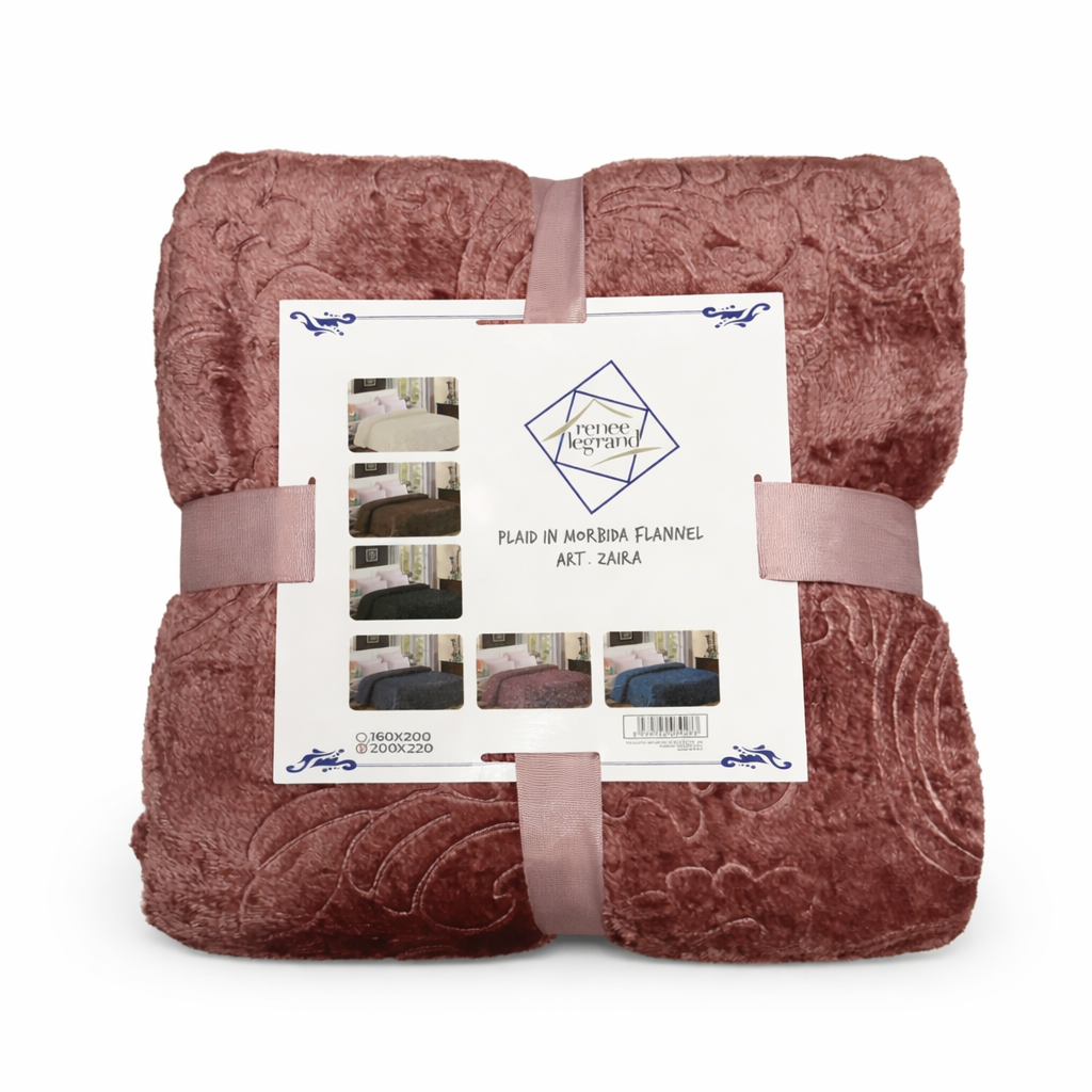 Plaid Matrimoniale in Morbida Flanella Art. Zaira – Renee Legrand