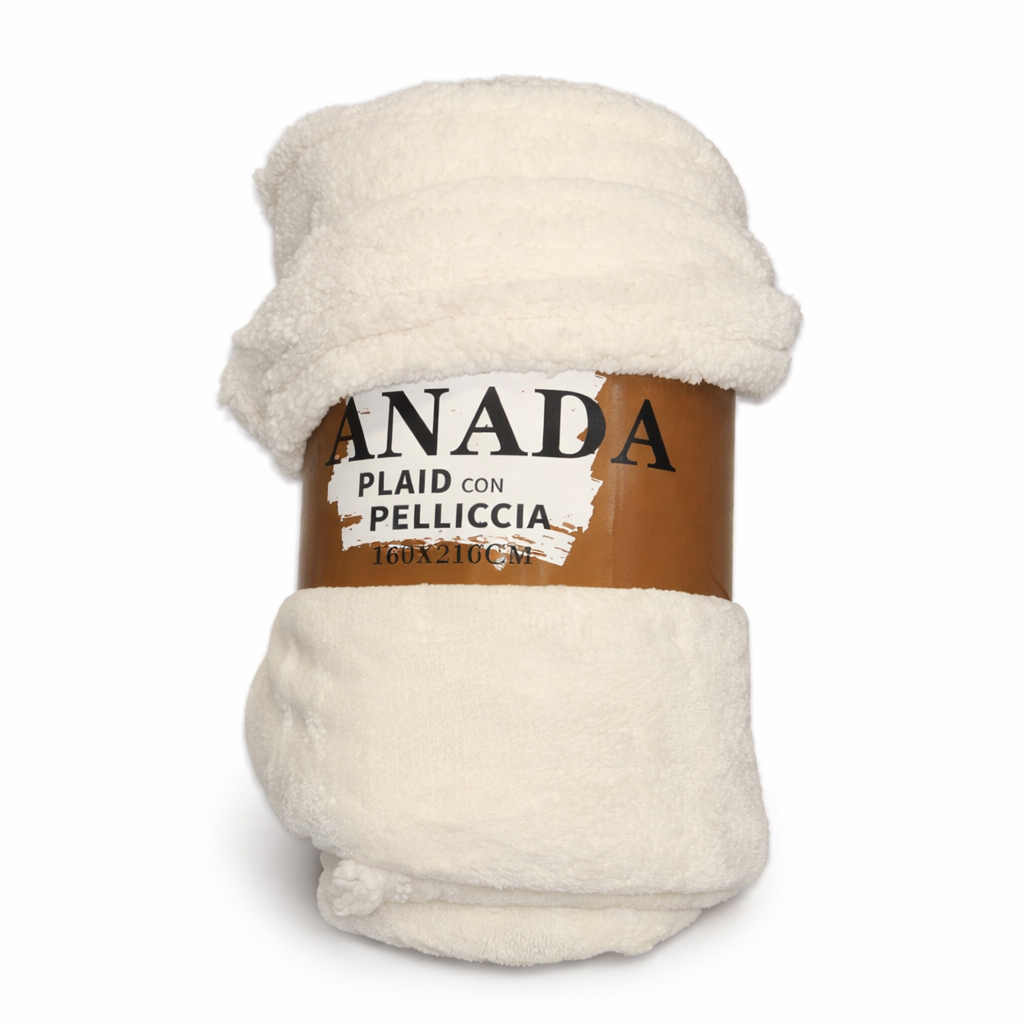 Plaid Morbido Effetto Pelliccia 160x210 cm – Coperta Calda e Soffice per Divano e Letto