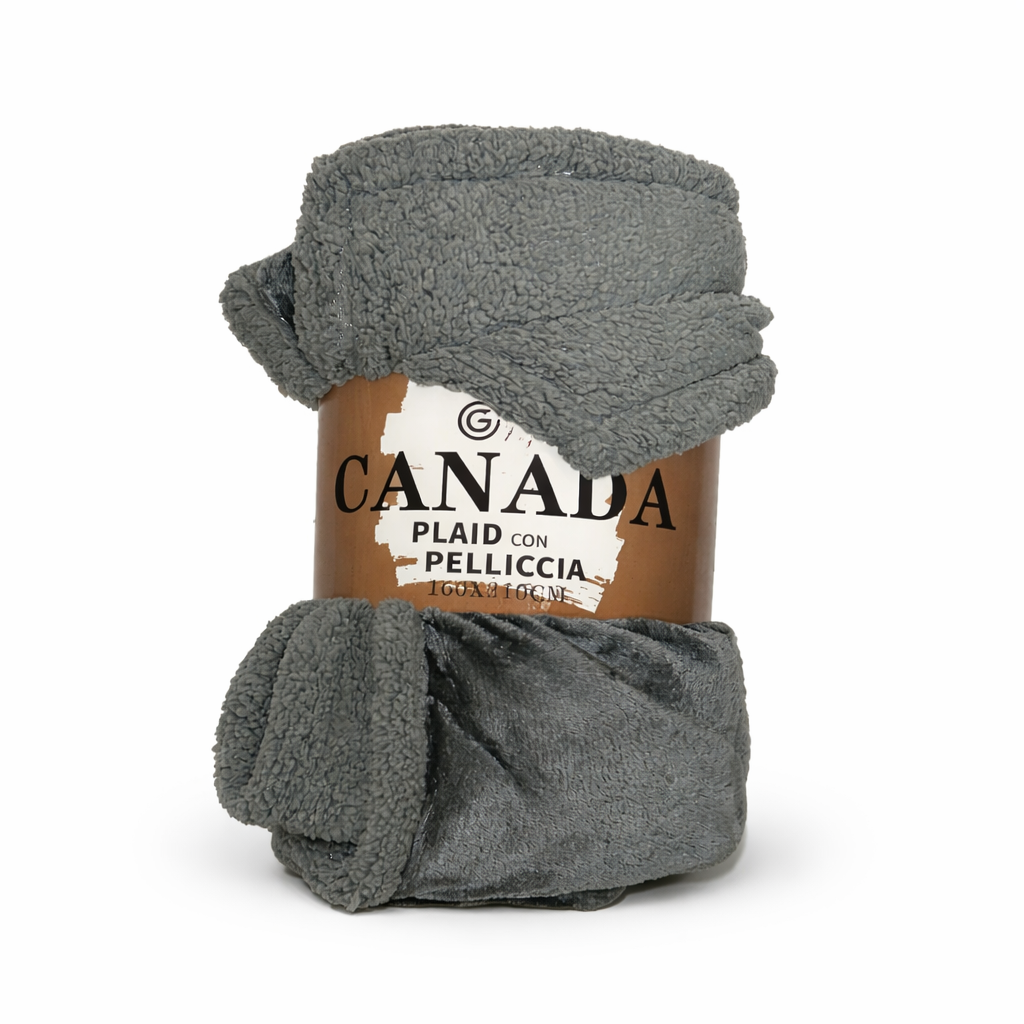 Plaid morbido effetto pelliccia “Canada” 160x210 cm – coperta calda e avvolgente