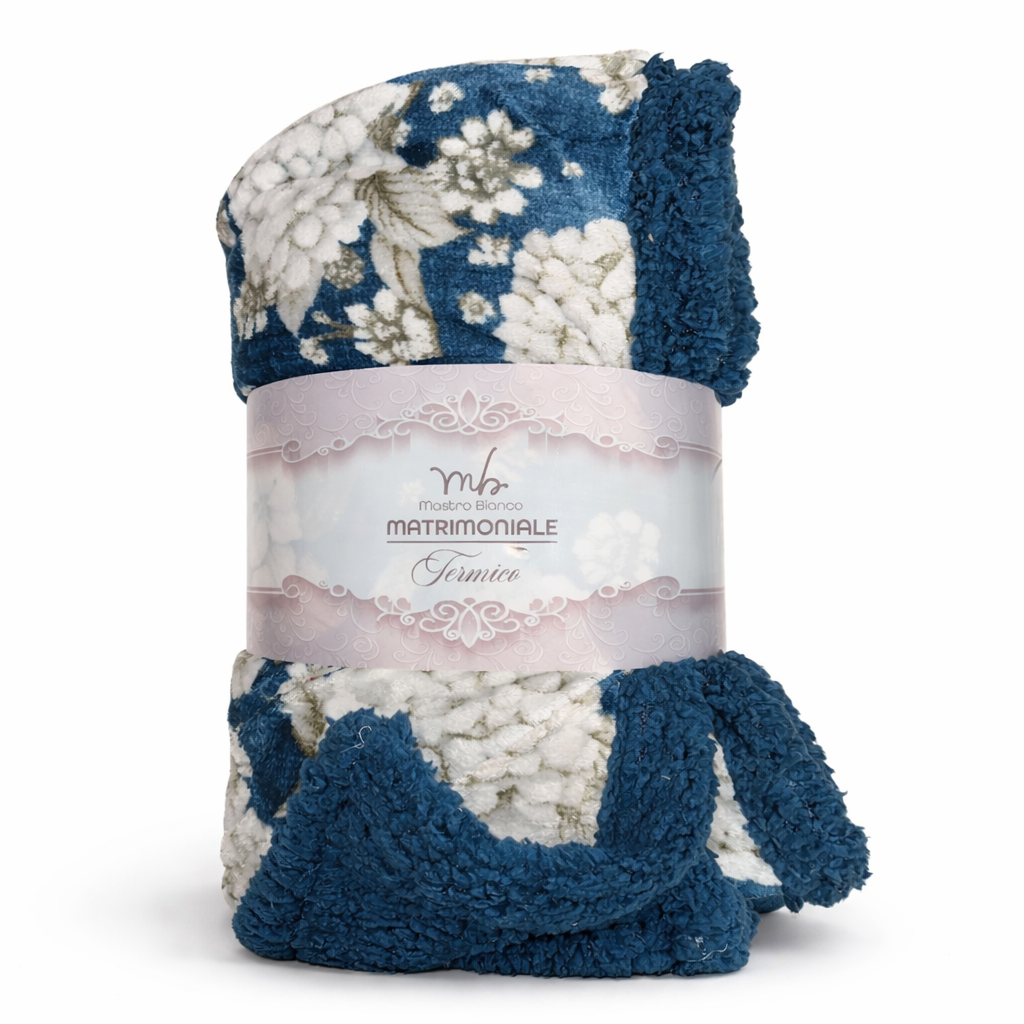 Coperta Matrimoniale Termica in Morbido Tessuto Floreale – Calda, Soffice e Avvolgente