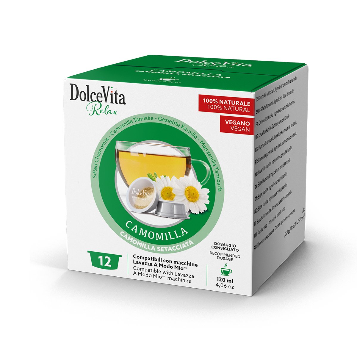 Capsule Camomilla Dolce Vita Relax Compatibili Dolce Gusto – 12 Capsule Naturali Vegan