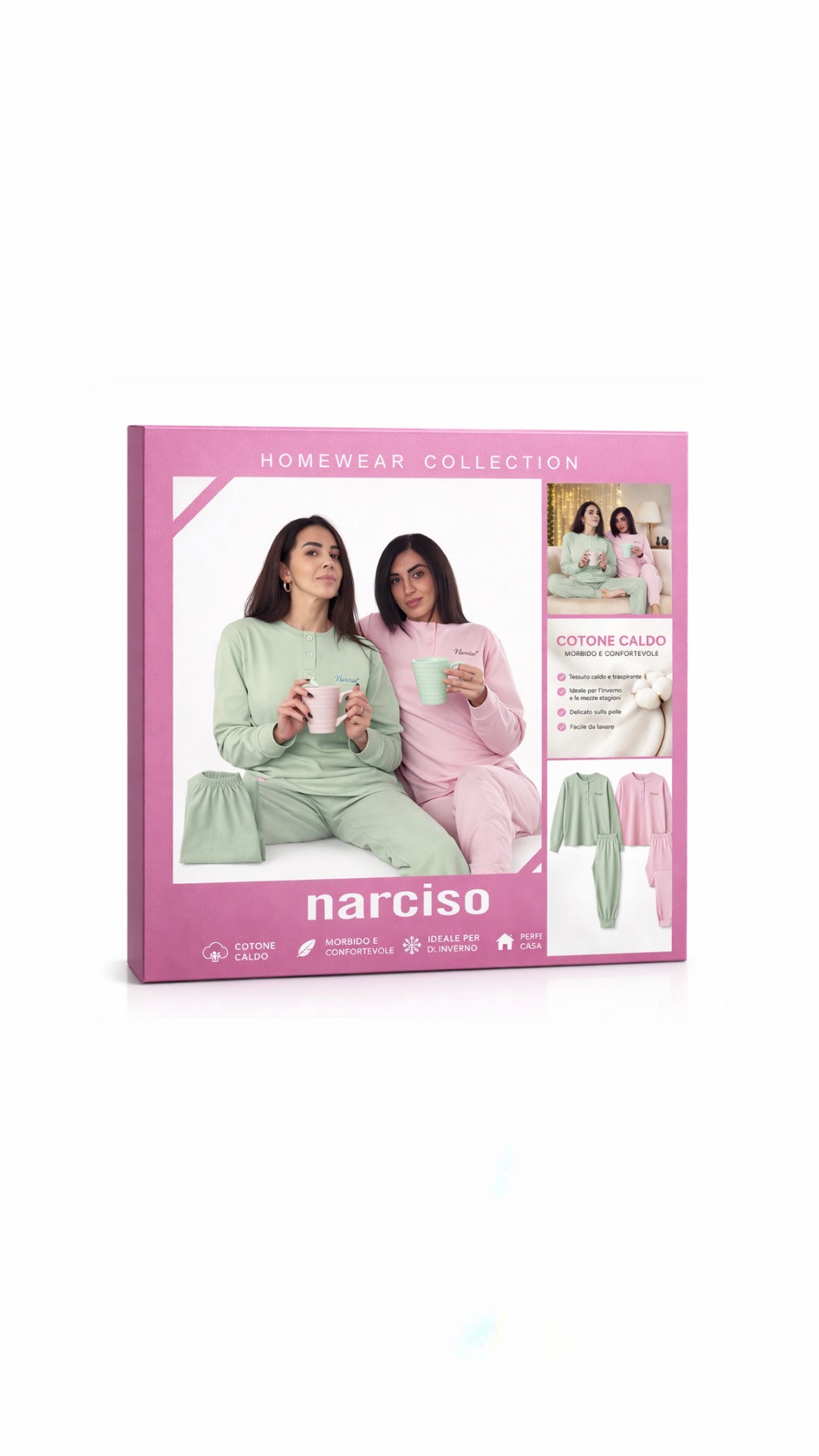 Pigiama Donna in Cotone Caldo Narciso – Completo Homewear Morbido e Confortevole