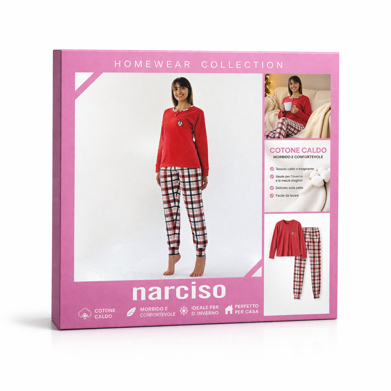 Pigiama Donna in Cotone Caldo Scozzese – Comfort Homewear Invernale