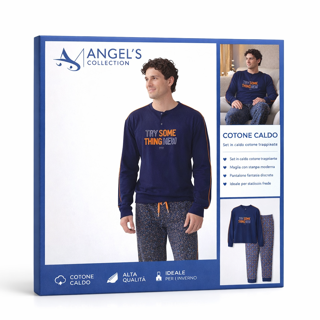 Pigiama Uomo in Cotone Caldo “Try Something New” – Angel’s Collection