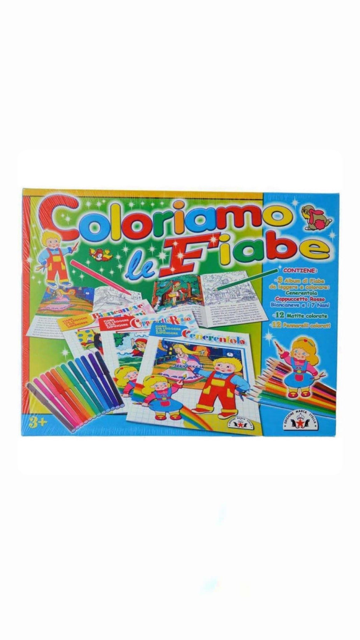 Coloriamo le Fiabe – Set Creativo per Bambini 3+ con Album da Colorare e Pennarelli