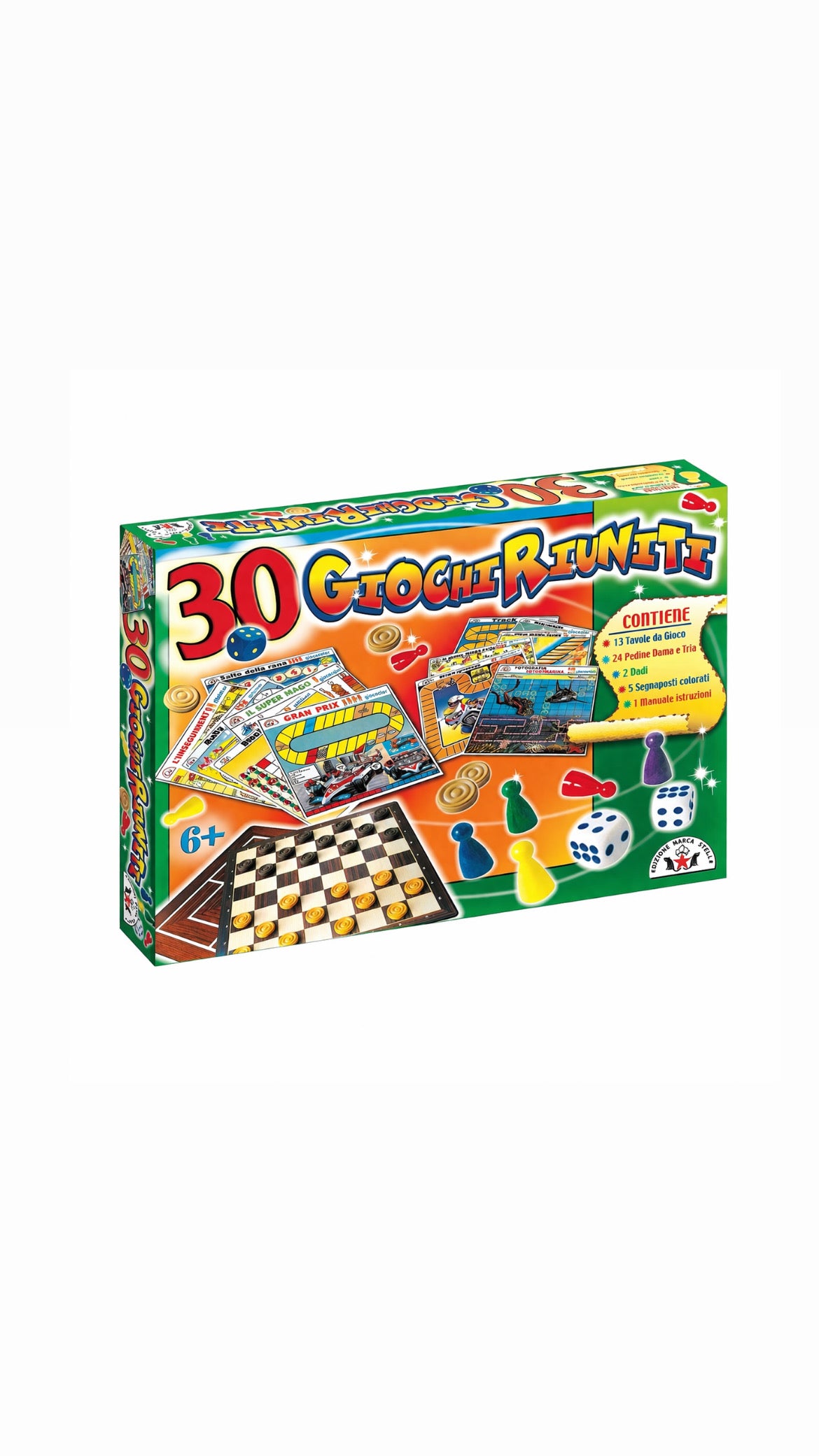 30 Giochi Riuniti – Set Completo di Giochi da Tavolo per Famiglia (6+)