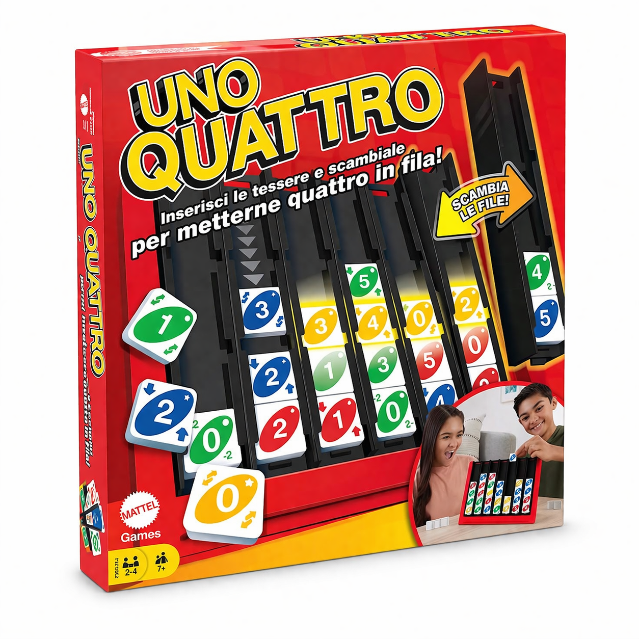 UNO Quattro – Gioco da Tavolo Strategico e Divertente | Mattel | 2-4 Giocatori
