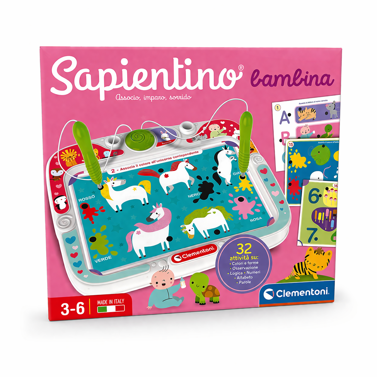 Clementoni Sapientino Bambina – Lavagna Educativa Interattiva 3-6 anni