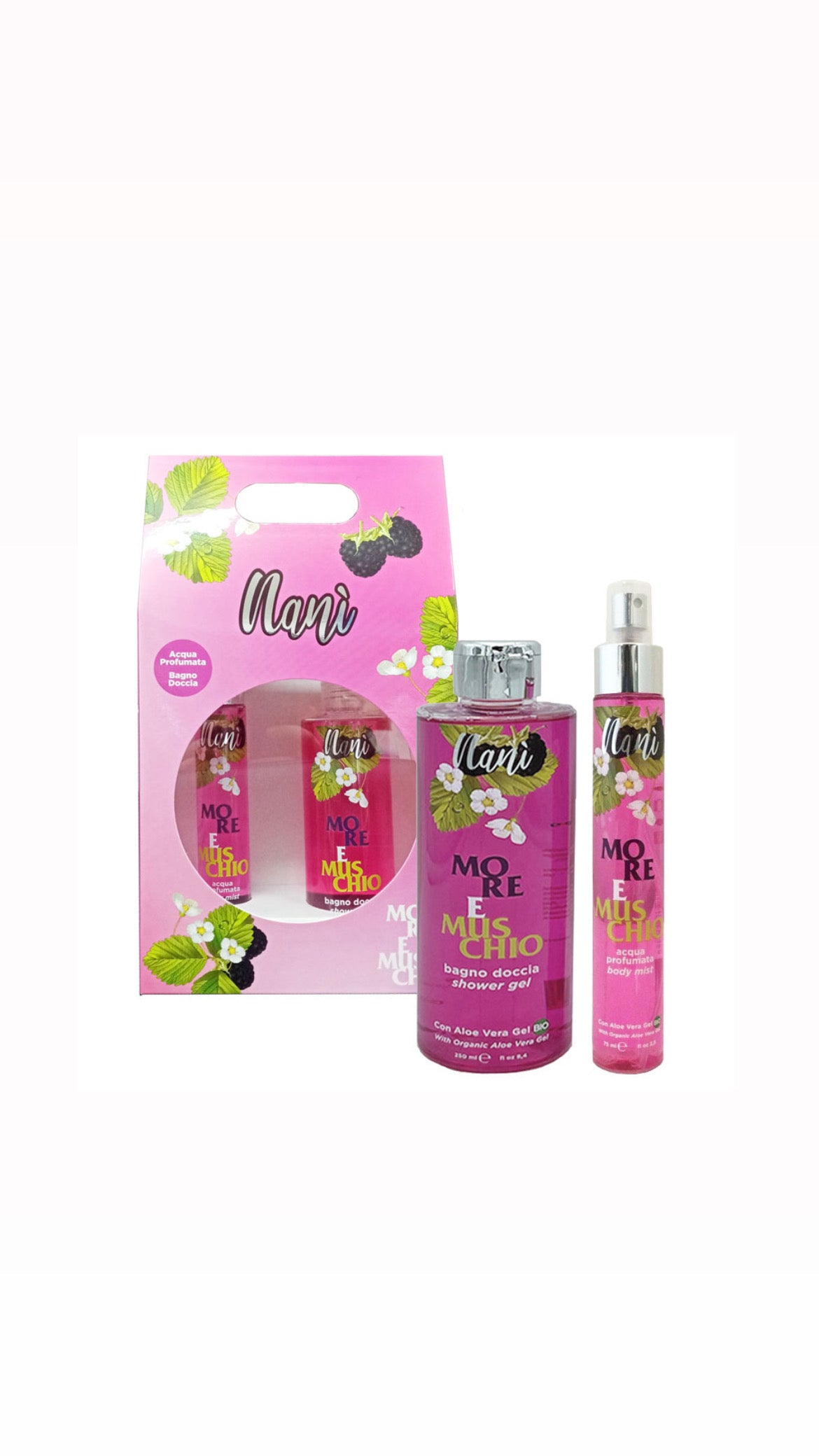 Set regalo corpo Nani “More e Muschio” – Acqua profumata + Bagnodoccia