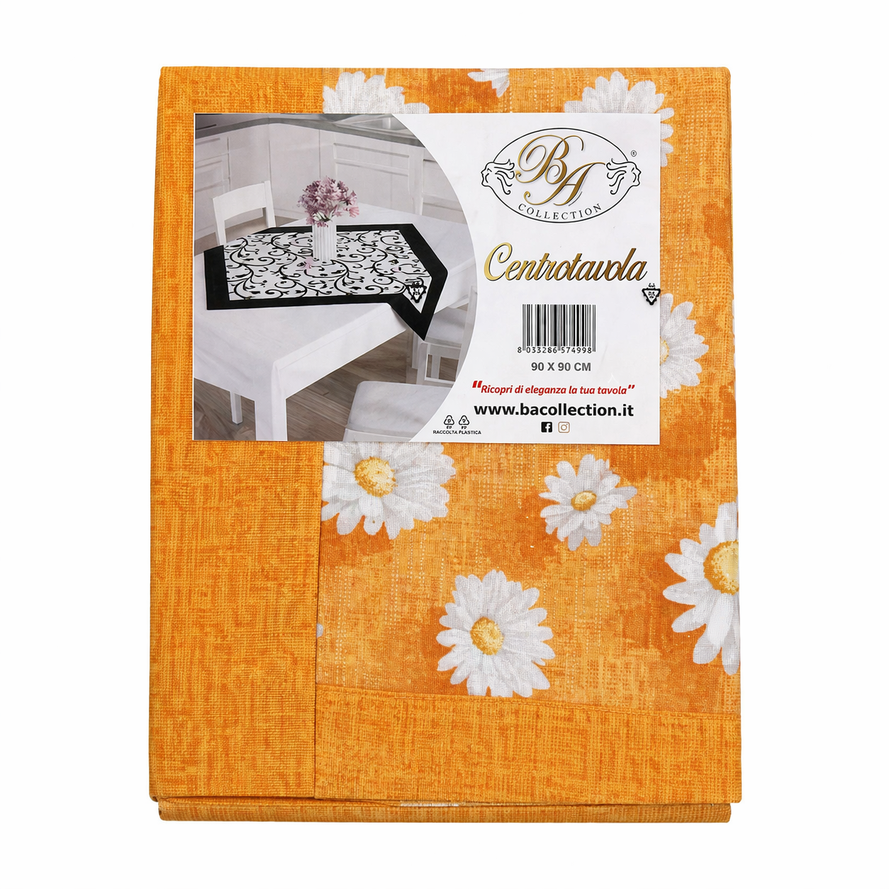 Centrotavola decorativo 90x90 cm con motivo floreale – Collezione BA