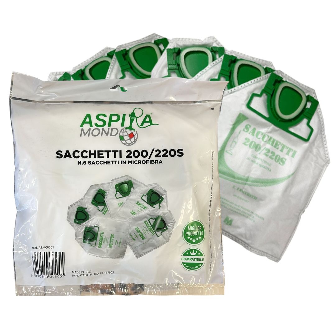 SACCHETTI COMPATIBILI IN MICROFIBRA 6pz - Folletto VK200/220s