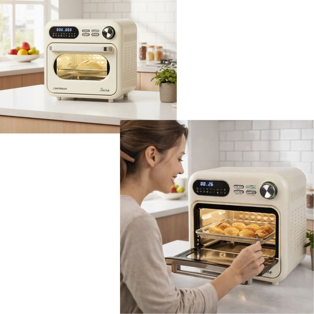 DICTROLUX Forno e Friggitrice ad Aria KKZ-18 Crema Swing Collection 16L 1400 Watt