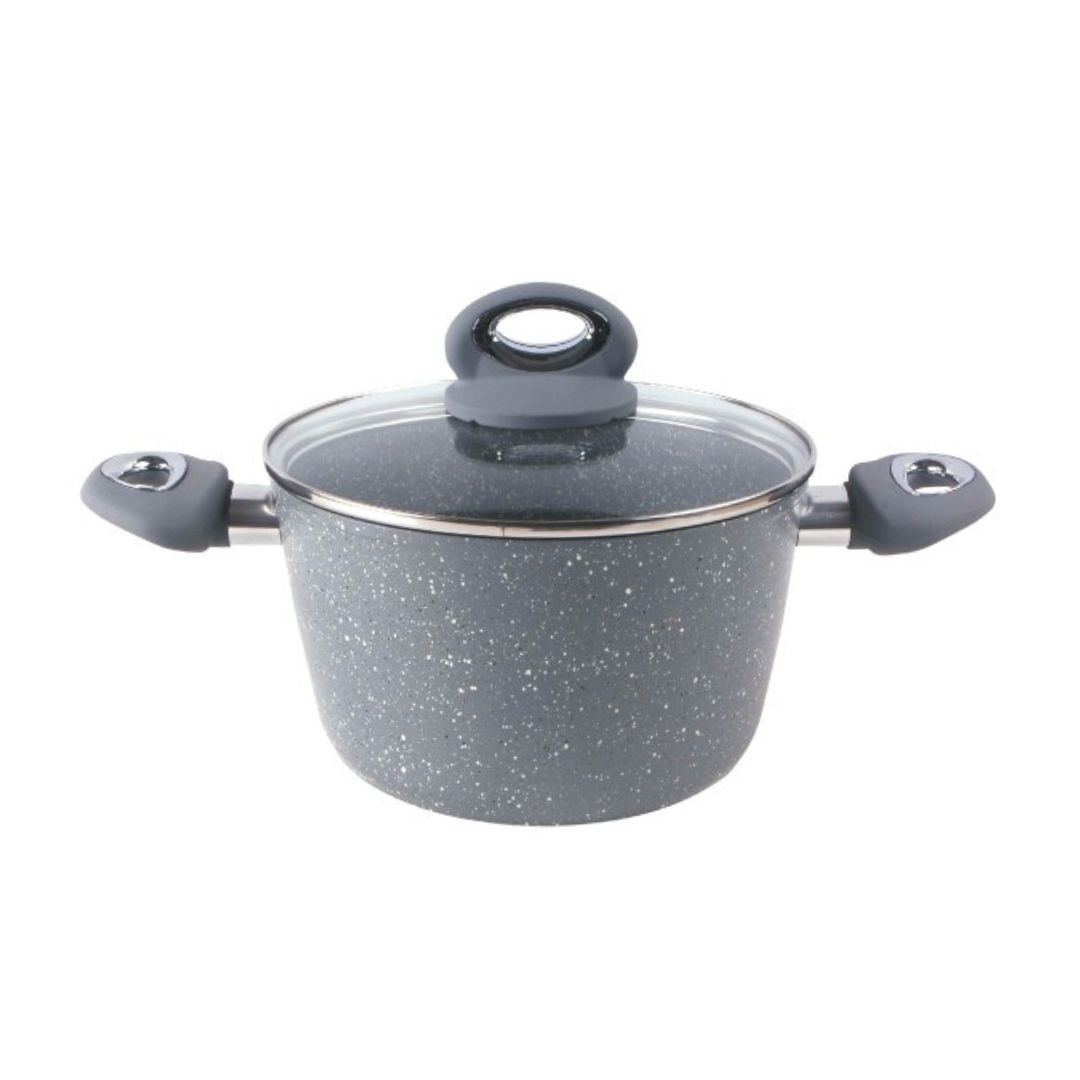 PENTOLA PIETRA ROVENTE 100% Antiaderente e Antigraffio - Anche per cottura ad Induzione Ø20/24 cm