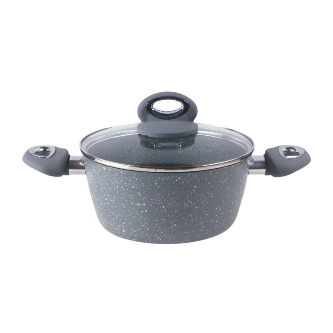 CASSERUOLA PIETRA ROVENTE 100% Antiaderente e Antigraffio - Anche per cottura ad Induzione Ø 18/22/24/28/30 cm