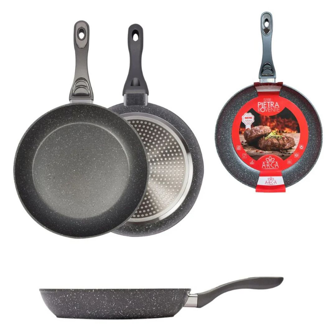 PADELLA PIETRA ROVENTE 100% Antiaderente e Antigraffio - Anche per cottura ad Induzione Ø da 18 a 32cm