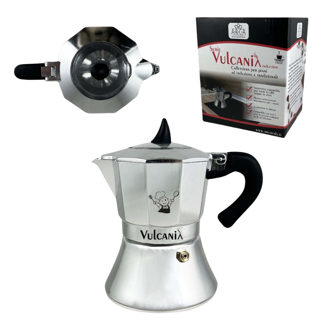 SERIE VULCANIA Caffettiera per Induzione e Piani Tradizionali - 6 Tazze