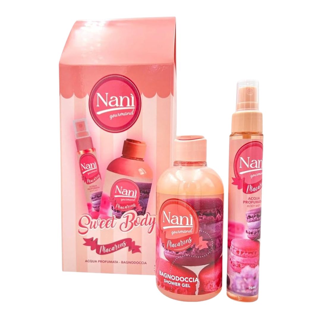 NANÌ GOURMAND | Sweet Body Macarons - Bagnodoccia 300ml + Acqua Profumata 75ml