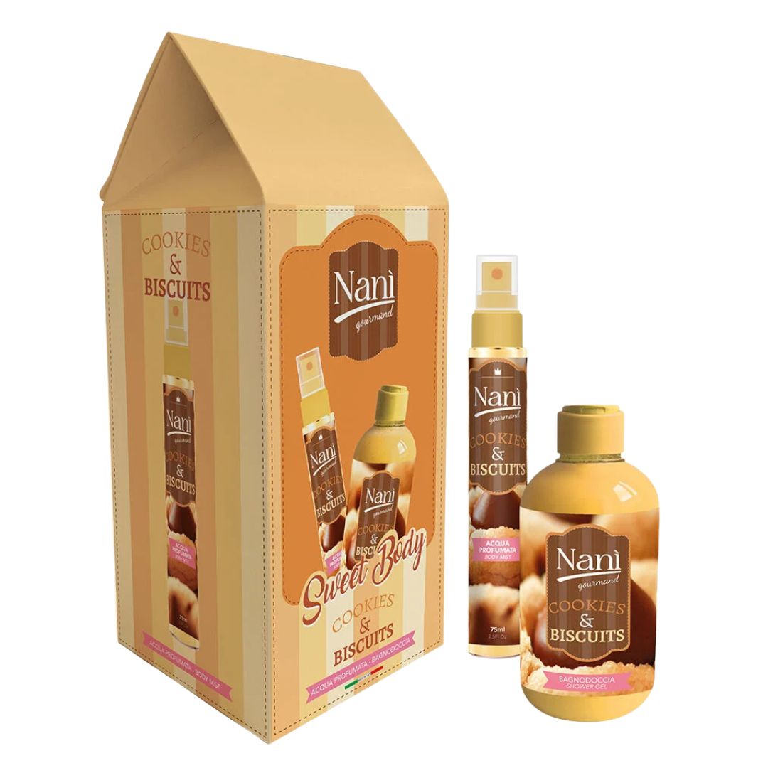 NANÌ GOURMAND | Sweet Body Cookies & Biscuits - Bagnodoccia 300ml + Acqua Profumata 75ml